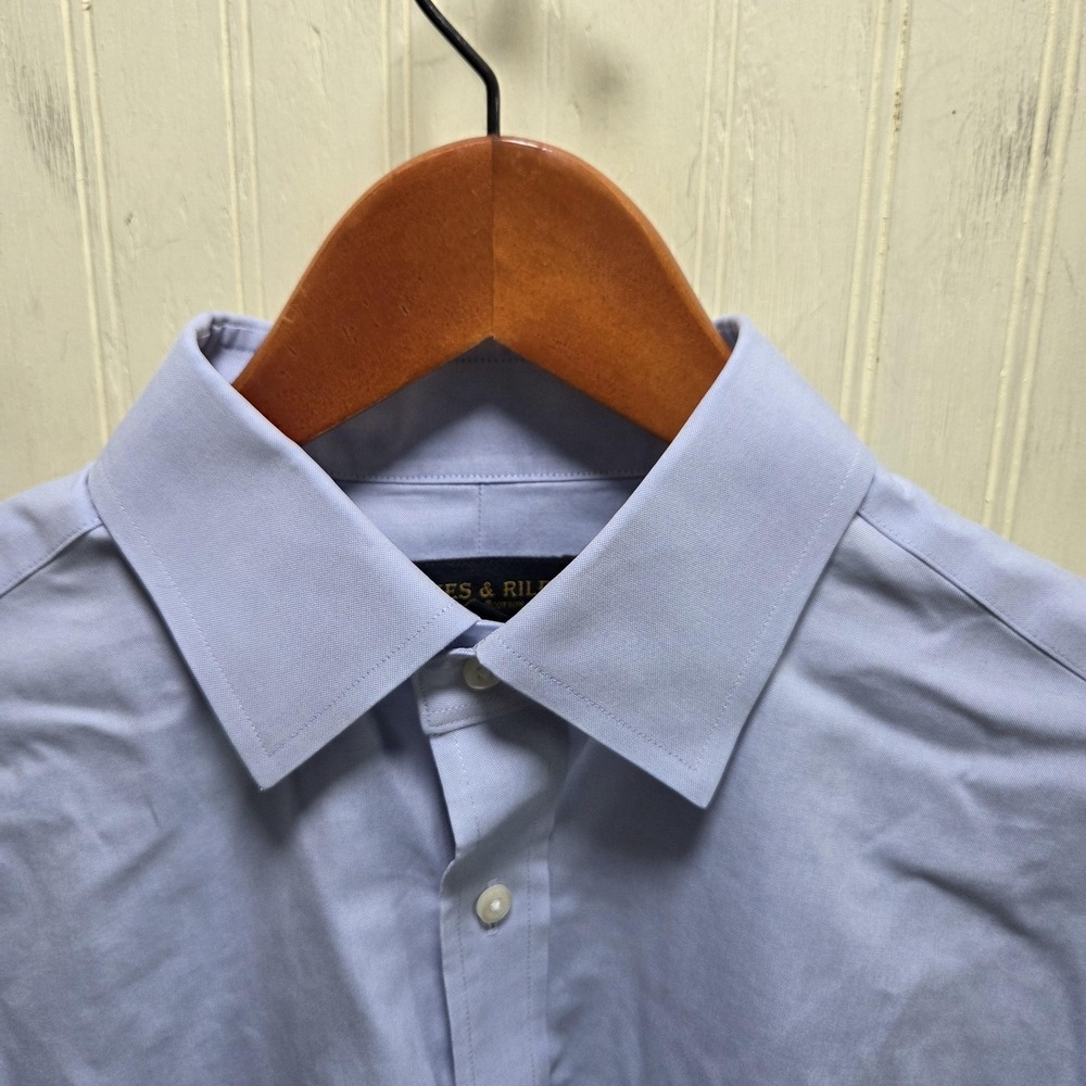 Wilkes & Riley Dress Shirt Mens 15.5 32/33 Blue Slim Fit Supima Long Sleeve